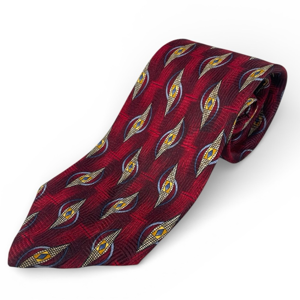 Robert Talbott Fine Silk Red Patterned Tie Hand S… - image 1